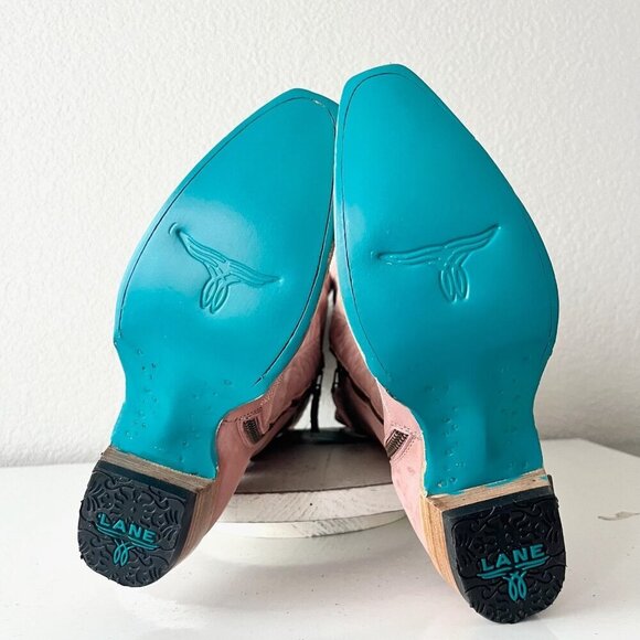 Lane LEXINGTON Over the Knee Womens Cowboy Boots 7 Pink Western Cowgirl Lace up - Picture 13 of 16